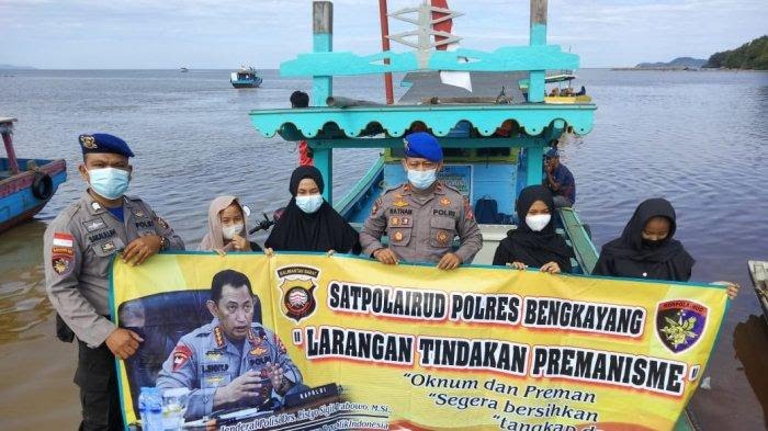 Satpolairud Polres Bengkayang Sampaikan Imbauan Stop Premanisme dan Pungli