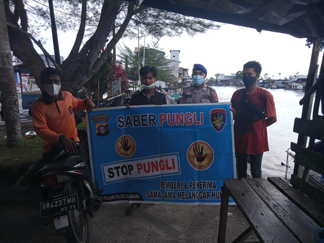 Satpolair Polres Sukamara Sosialisasi Saber Pungli Ke Masyarakat Di Sekitar DAS Jelai Sukamara