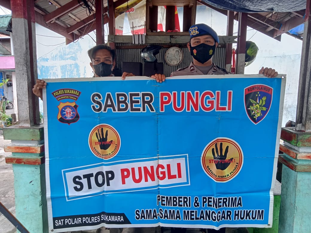 Terus Sosialisasikan Saber Pungli, Satpolair Polres Sukamara Imbau Warga