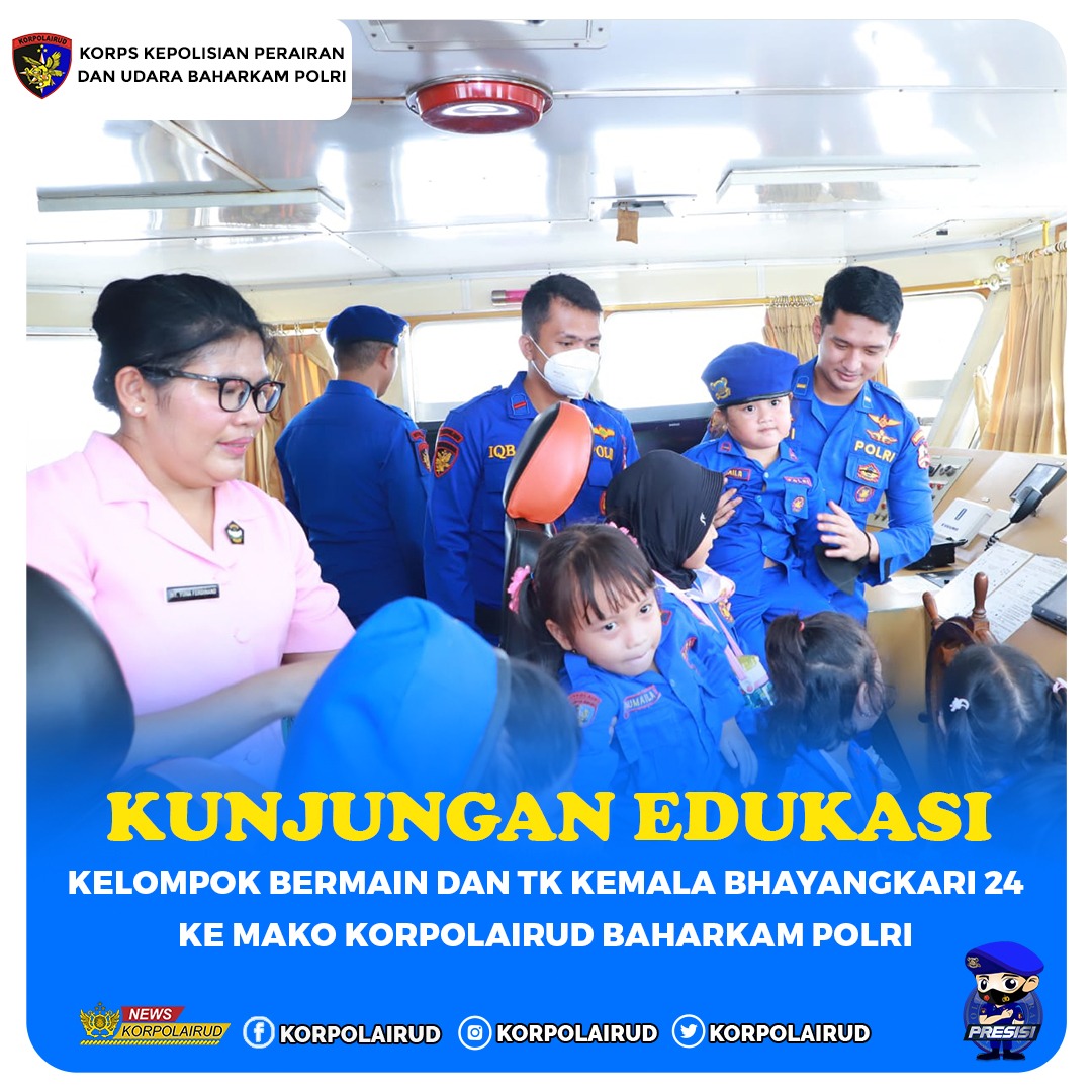 KUNJUNGAN EDUKASI KB DAN TK KEMALA BHAYANGKARI 24 KE MAKO KORPOLAIRUD BAHARKAM POLRI