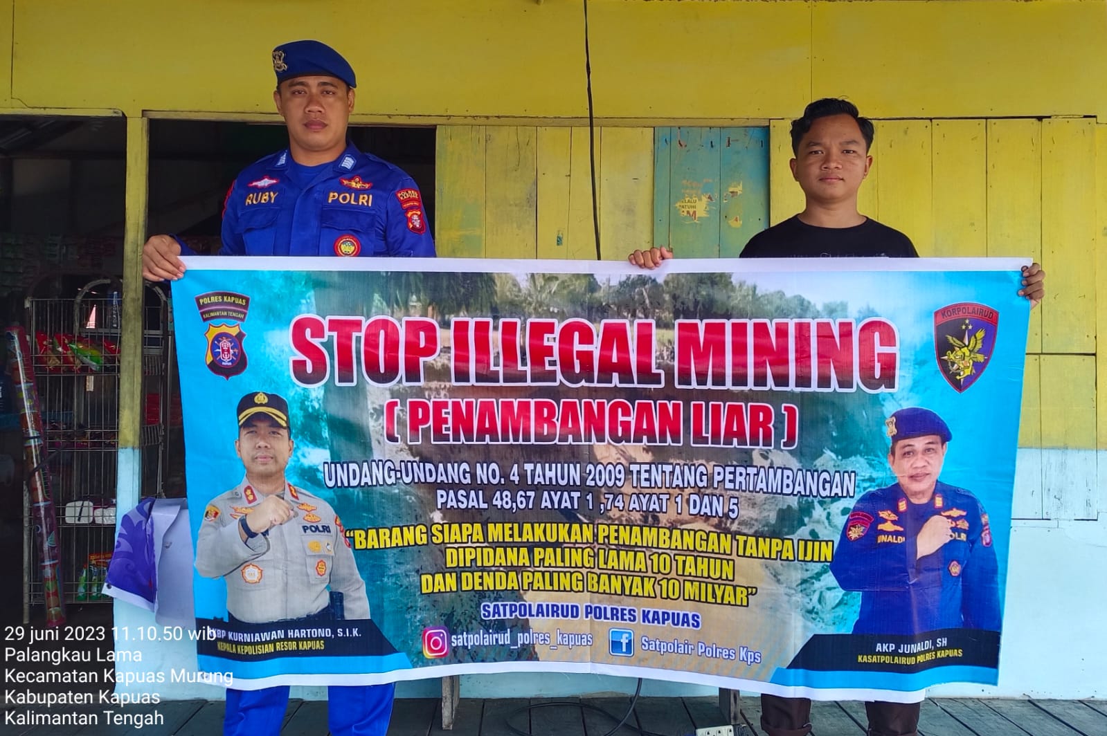 Pagi Ini, Satpolairud Polres Kapuas Rutin Berikan Imbauan Stop Illegal Mining Kepada Masyarakat