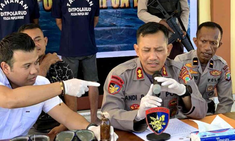 Polairud Polda Papua Barat Bekuk Pelaku Bom Ikan yang Rugikan Negara Ratusan Juta Rupiah