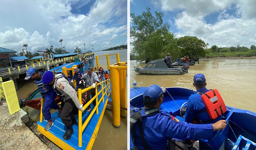 Ditpolairud Polda Kaltim Evakuasi Korban Tenggelam di Sungai Mahakam Bersama Tim SAR Gabungan