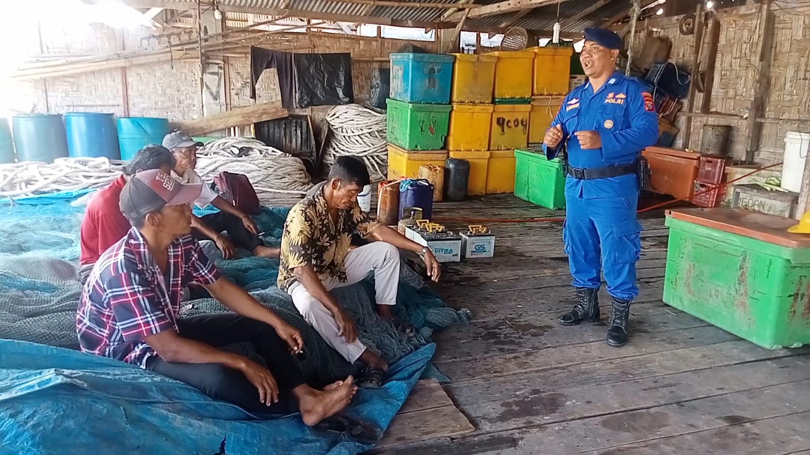 Polairud Polres Serdang Bedagai Gelar Binluh dan Dikmas Kepada Nelayan