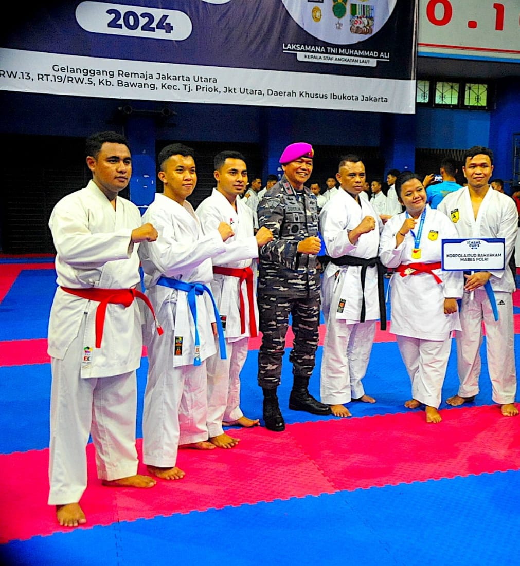 Tim Karateka Korpolairud Baharkam Polri Torehkan Prestasi Pada Kejuaraan Kasal Cup 3 Tahun 2024