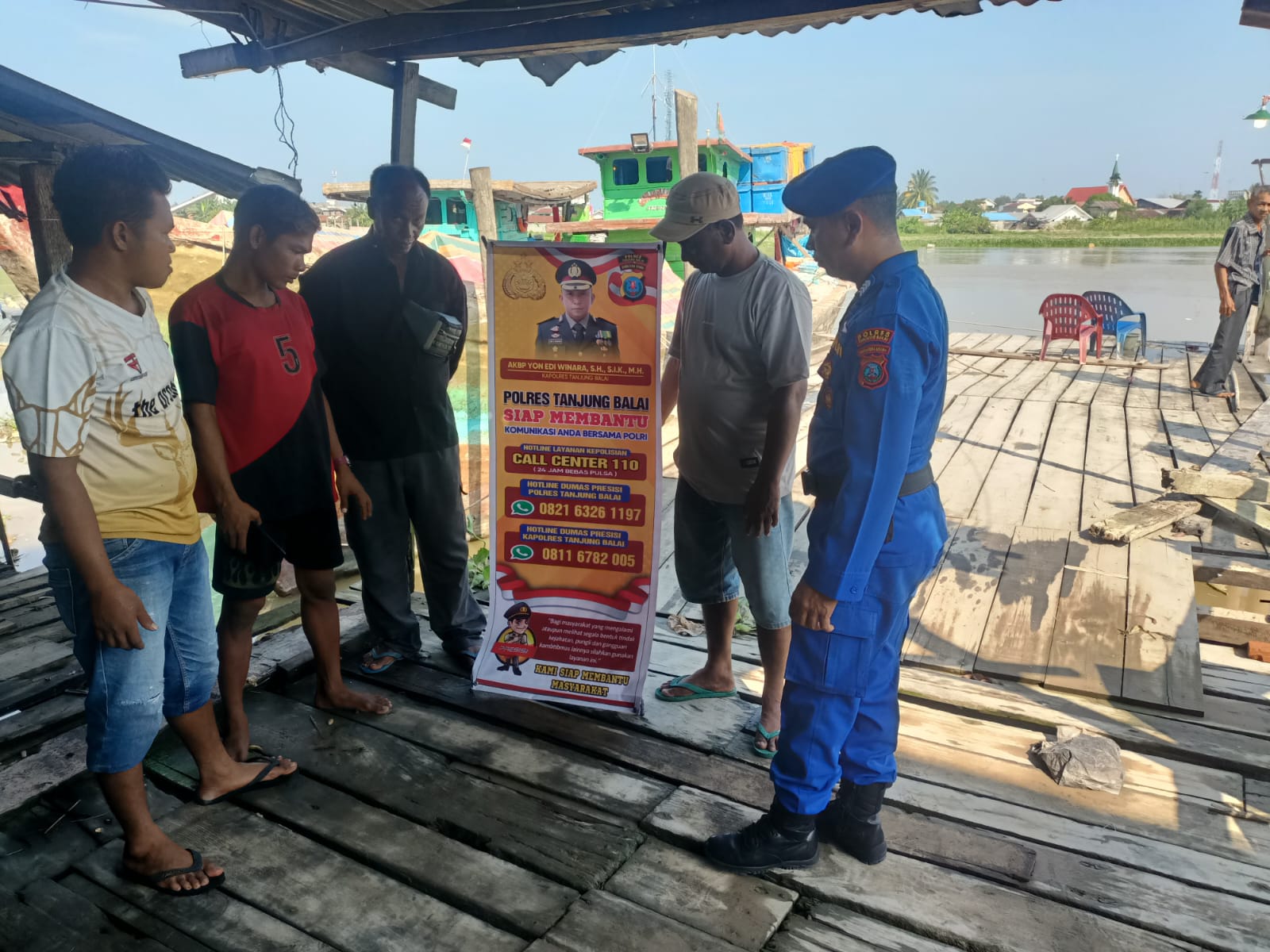 Sat Polairud Polres Tanjung Hubungi Call Center 110 Guna Penanganan Cepat