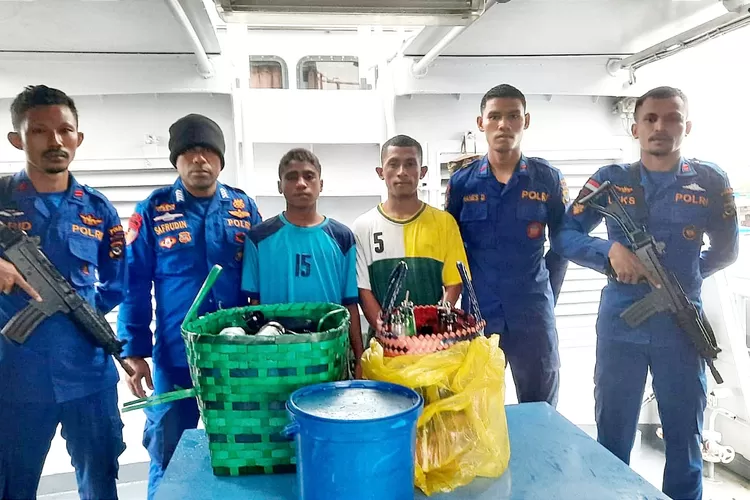 Polairud Polda NTT Tangkap Dua Pelaku Bom Ikan di Flores Timur