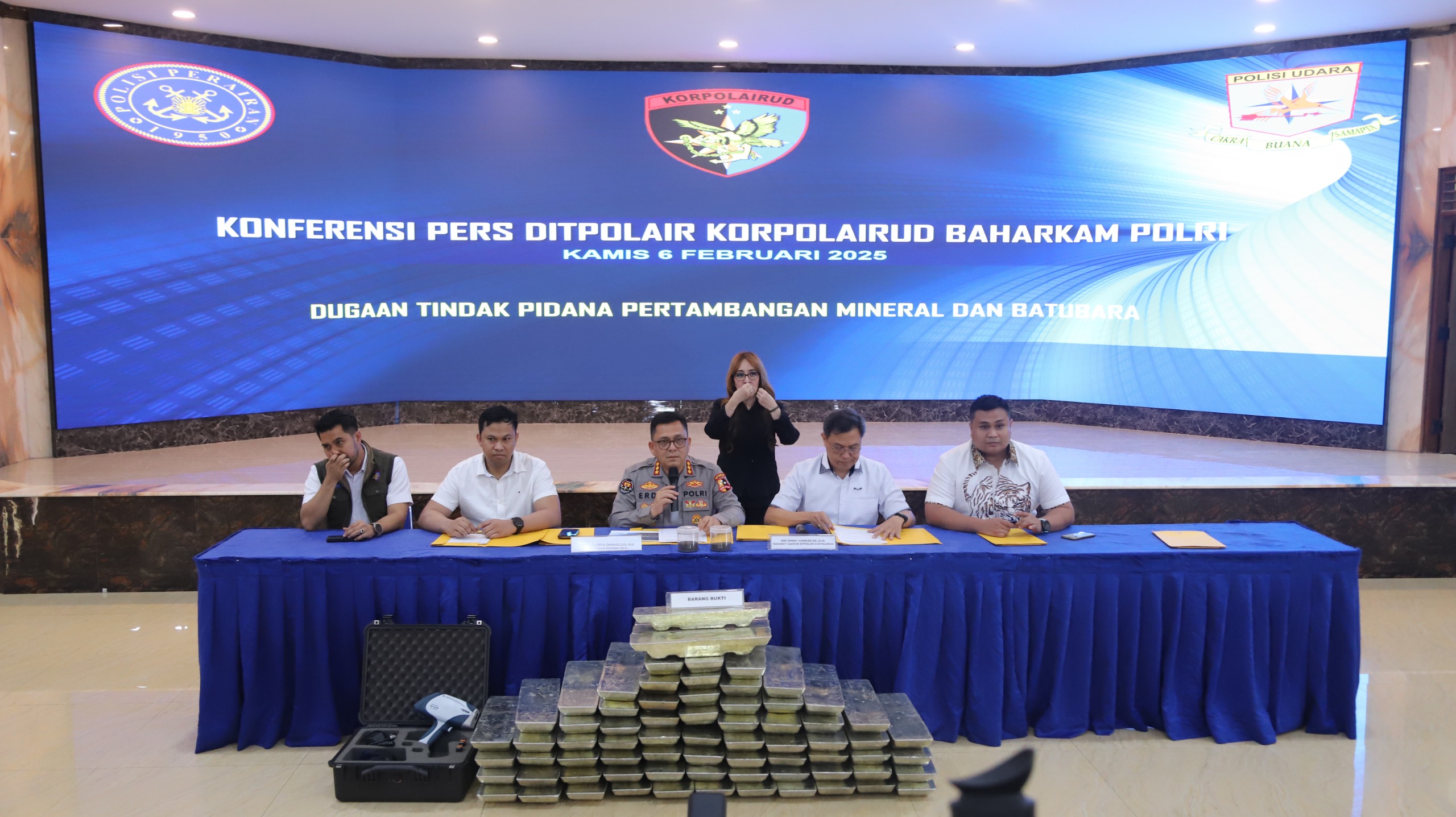 DITPOLAIR KORPOLAIRUD BAHARKAM POLRI UNGKAP PRAKTIK PENGOLAHAN TIMAH ILEGAL DI BEKASI