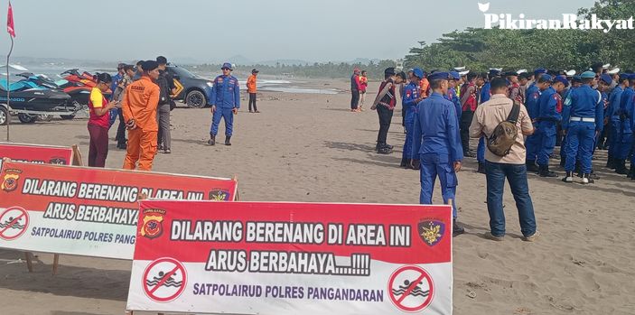 Libur Lebaran di Pangandaran: Ratusan Personel Siaga, Rambu Peringatan Dipasang