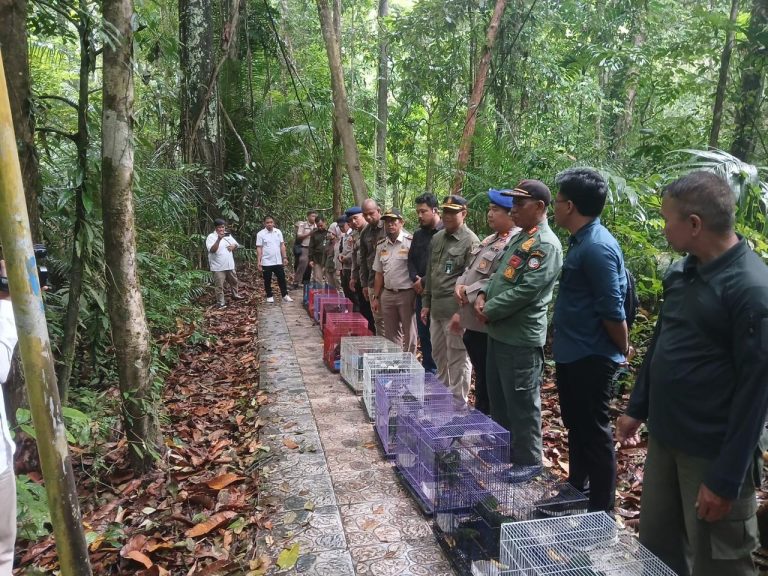 Polairud Lepasliarkan 182 Ekor Burung Hasil Penegakan Hukum di Suaka Margasatwa Tanjung Peropa
