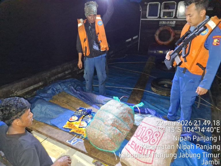 KP Anis Macan–4002 Gagalkan Pengangkutan Komoditas Pertanian Tanpa Dokumen Karantina di Perairan Jambi